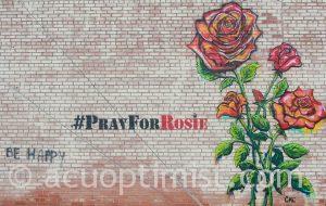 The rose mural that Johnson completed just a week ago.
