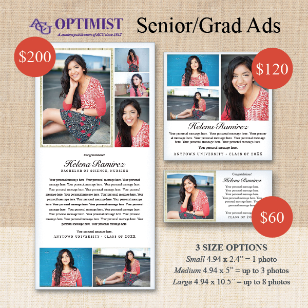 Honor Your Senior with a Grad Ad - The Optimist