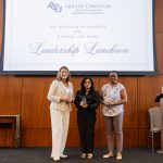 Dr. Susan Lewis, Naoemi Gire and Dr. Ramonica Scott receive the Dr. Patricia Hernandez and Brenda Van Dunk Leadership Award. (Photo courtesy of the Office of Intercultural Engagement and Belonging)